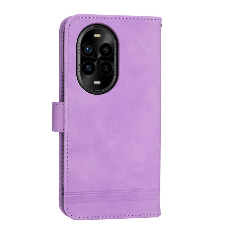 Funda híbrida de Cuero PU y TPU Dierfeng Dream Line para Huawei Nova 13 Pro (Morada)