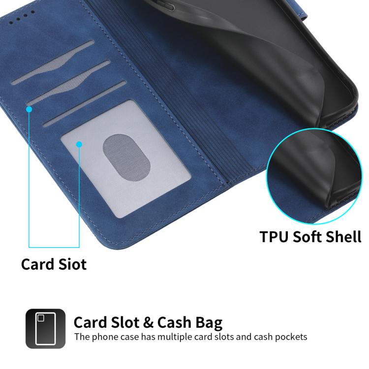 Funda híbrida de TPU y cuero sintético Dierfeng Dream Line para Huawei nova 14 Pro (azul)