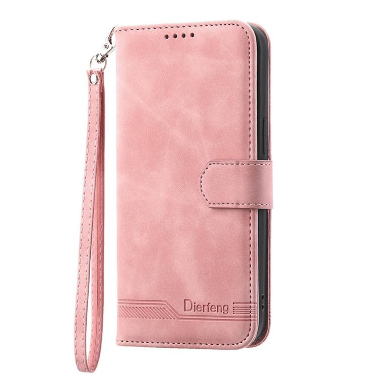 Funda híbrida de TPU y cuero sintético Dierfeng Dream Line para Huawei nova 14 Pro (rosa)