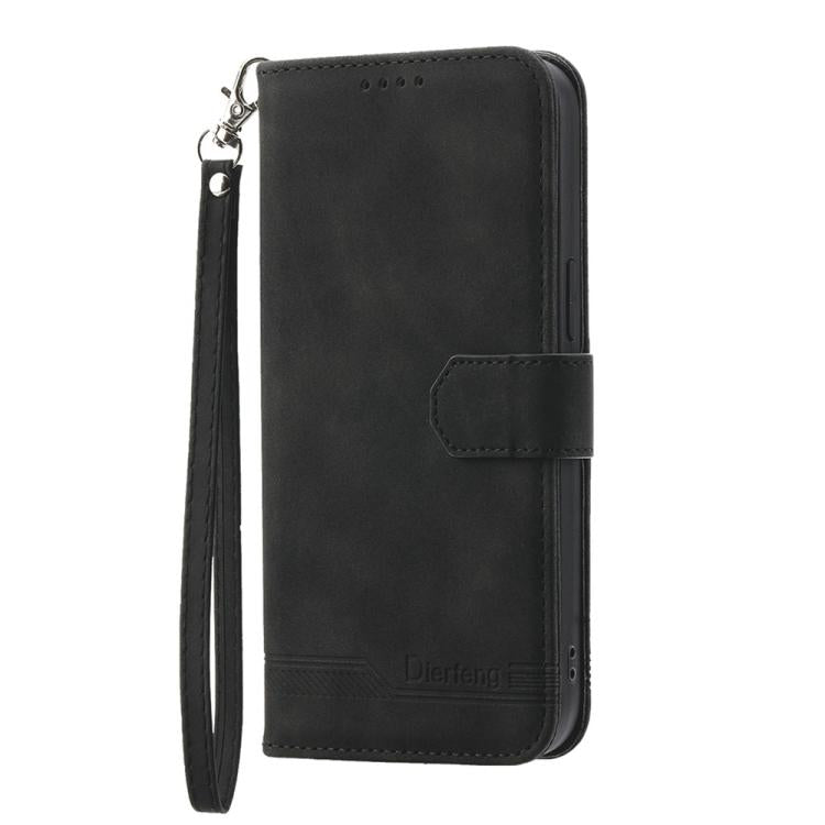 Funda híbrida de TPU y cuero sintético Dierfeng Dream Line para Huawei nova 14 (negra)