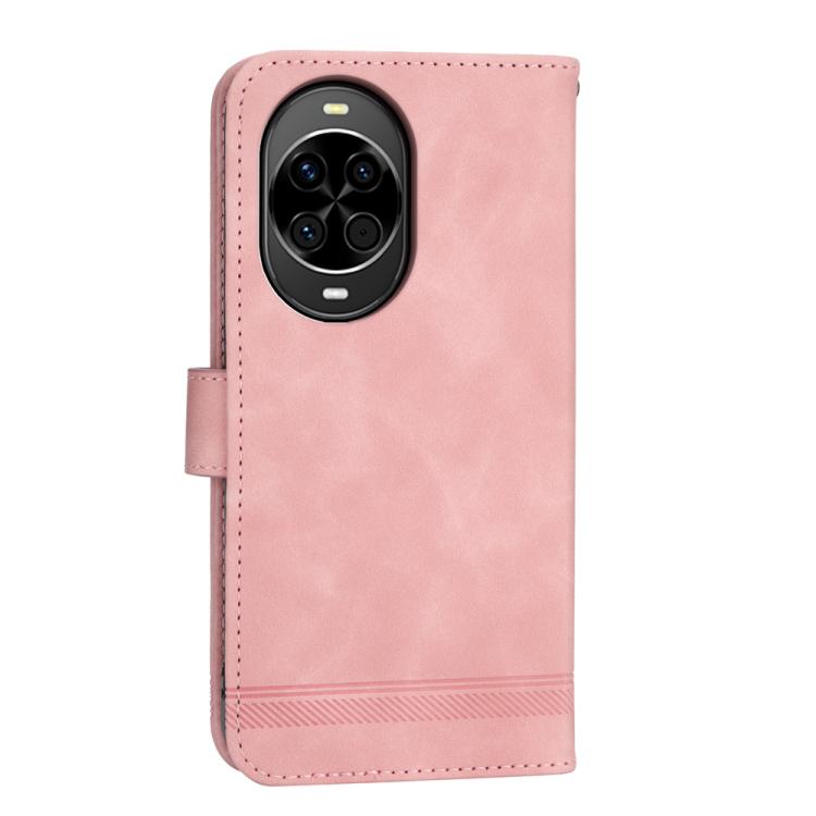 Funda híbrida de TPU y cuero sintético Dierfeng Dream Line para Huawei nova 14 (rosa)