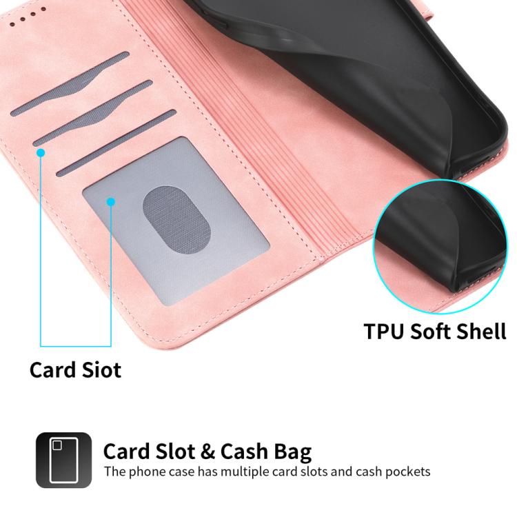 Funda híbrida de TPU y cuero sintético Dierfeng Dream Line para Huawei nova 14 (rosa)