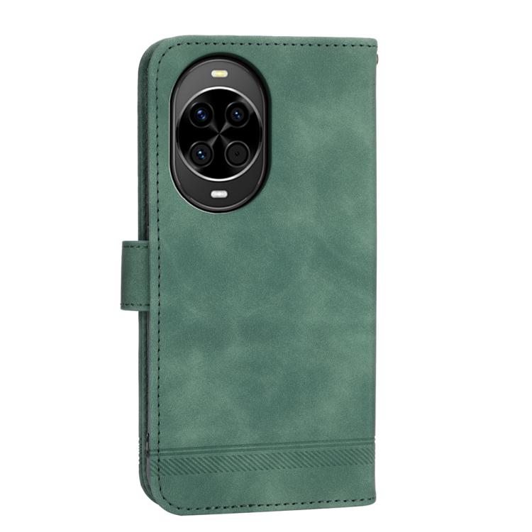 Funda híbrida de TPU y cuero sintético Dierfeng Dream Line para Huawei nova 14 (verde)