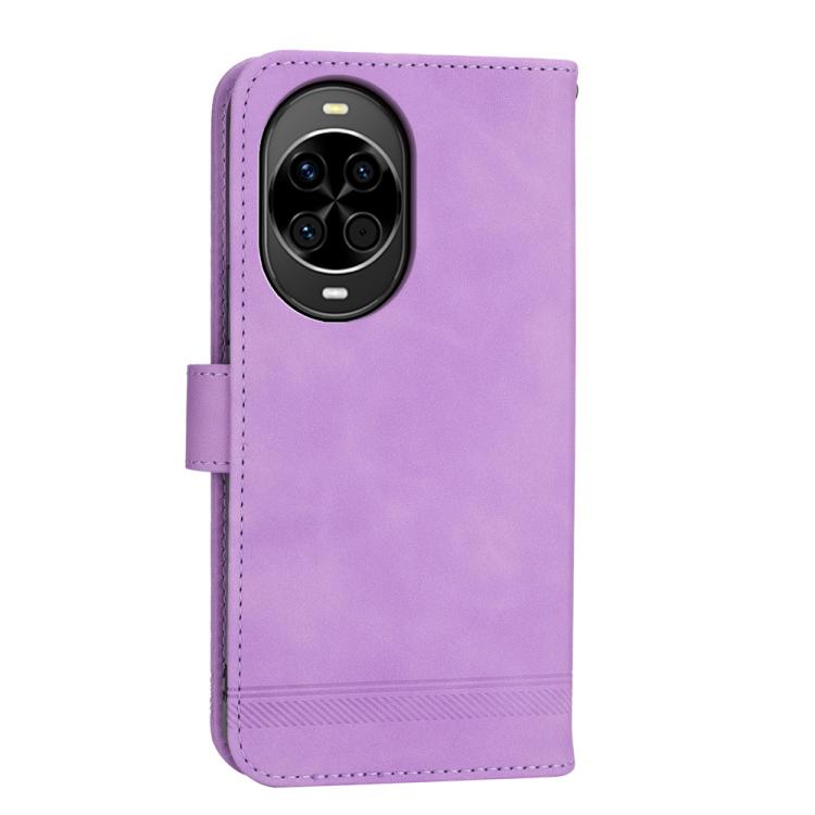 Funda híbrida de TPU y cuero sintético Dierfeng Dream Line para Huawei Nova 14 (morado)
