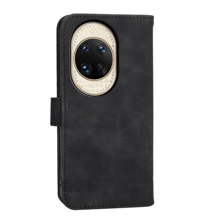 Funda híbrida de TPU y cuero sintético Dierfeng Dream Line para Huawei nova 14 Ultra (negra)