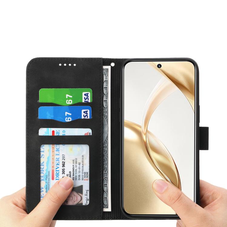 Funda híbrida de TPU y cuero sintético Dierfeng Dream Line para Huawei nova 14 Ultra (negra)