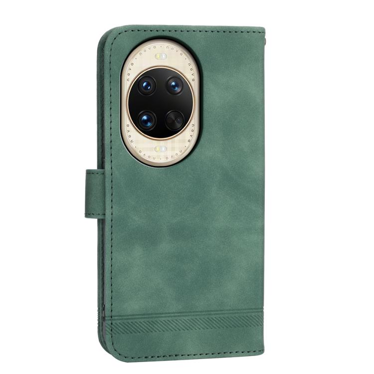 Funda híbrida de TPU y cuero sintético Dierfeng Dream Line para Huawei nova 14 Ultra (verde)