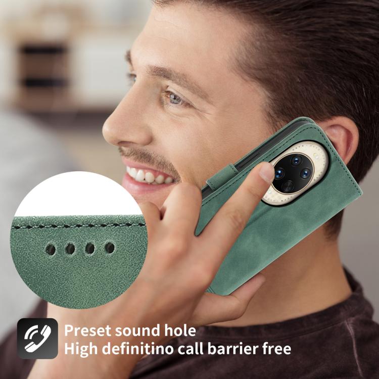 Funda híbrida de TPU y cuero sintético Dierfeng Dream Line para Huawei nova 14 Ultra (verde)