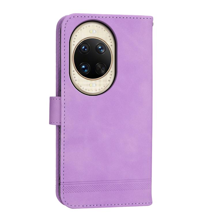 Funda híbrida de TPU y cuero sintético Dierfeng Dream Line para Huawei nova 14 Ultra (morado)