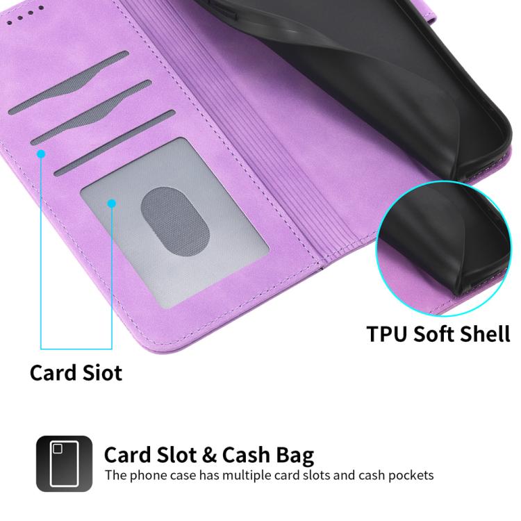 Funda híbrida de TPU y cuero sintético Dierfeng Dream Line para Huawei nova 14 Ultra (morado)