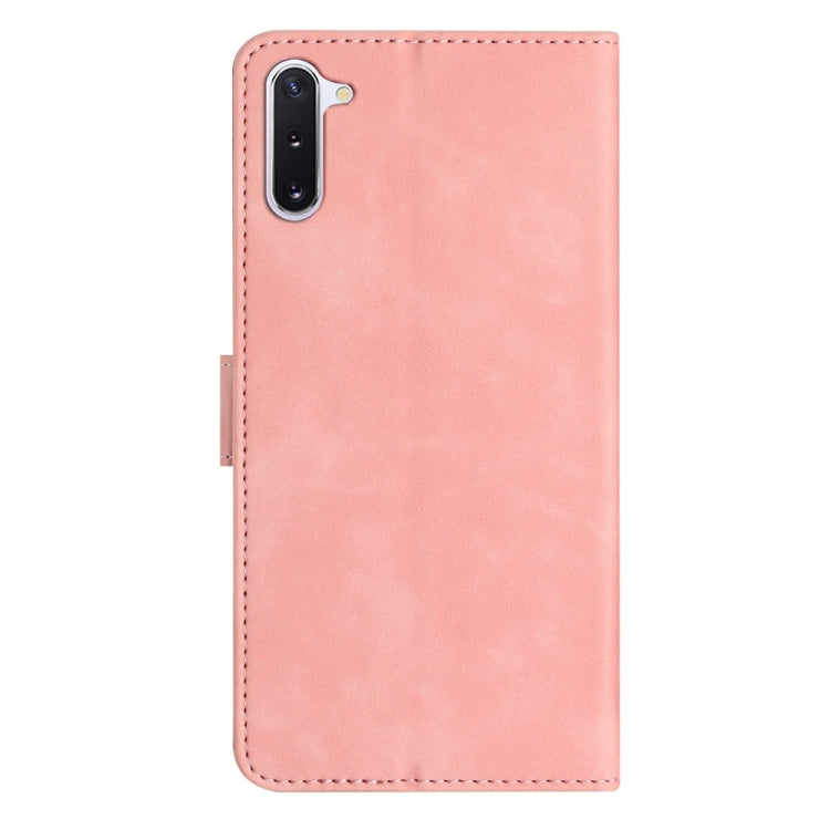 Caja de teléfono de cuero para Samsung Galaxy Note10 Seven Butterflies en relieve (Rosa)