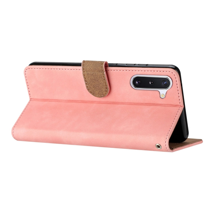 Caja de teléfono de cuero para Samsung Galaxy Note10 Seven Butterflies en relieve (Rosa)