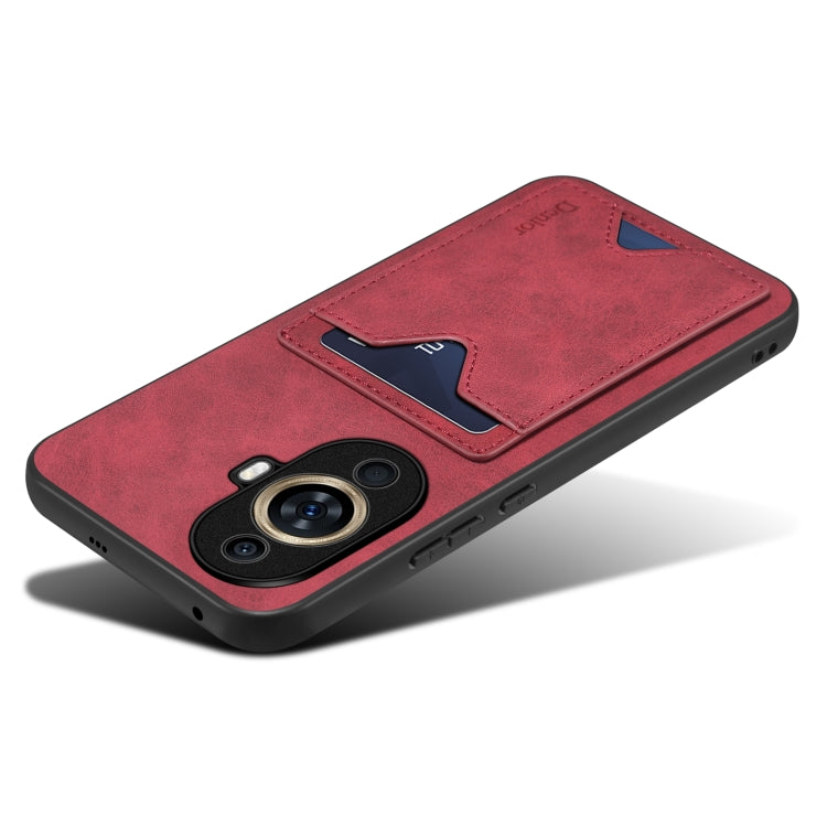 Funda para Huawei Nova 11 Pro y 11 Ultra Denior PU Contraportada con Ranura para Tarjeta (Rojo)
