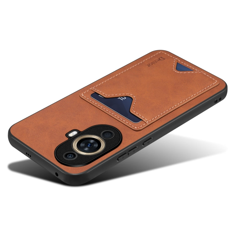 Funda para Huawei Nova 11 Pro / 11 Ultra Denior PU con Contraportada y Ranura para Tarjeta (Marrón)