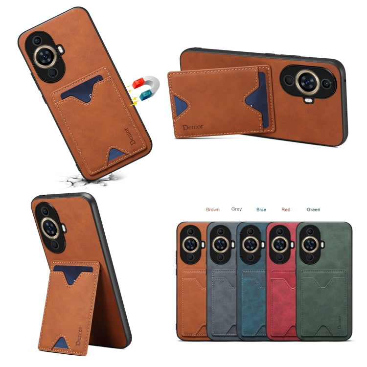 Funda para Huawei Nova 11 Pro / 11 Ultra Denior PU con Contraportada y Ranura para Tarjeta (Marrón)