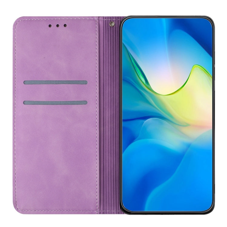 Estuche de teléfono Samsung Galaxy A23 Cuero Adsorción en Relieve Étnico (Púrpura)