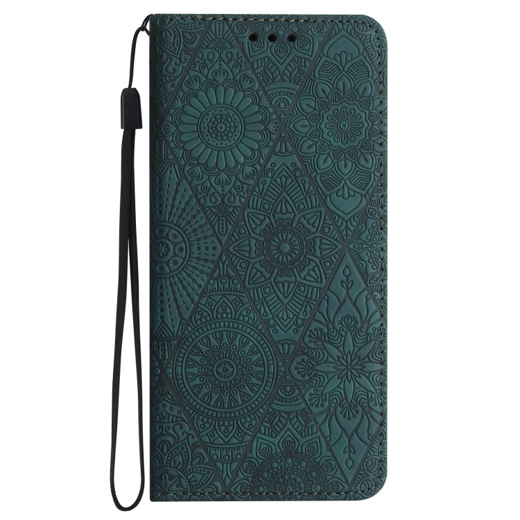 Estuche de Teléfono Samsung Galaxy A33 Cuero Adsorción Relieve Étnico (Azul)