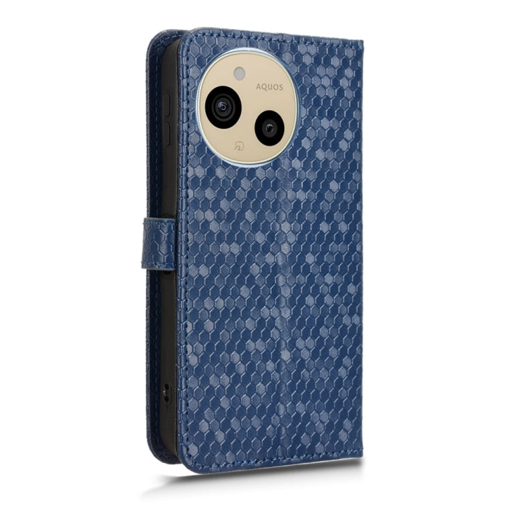 Funda de Cuero con Textura de Puntos Panal para Sharp Aquos Sense9 (Azul)