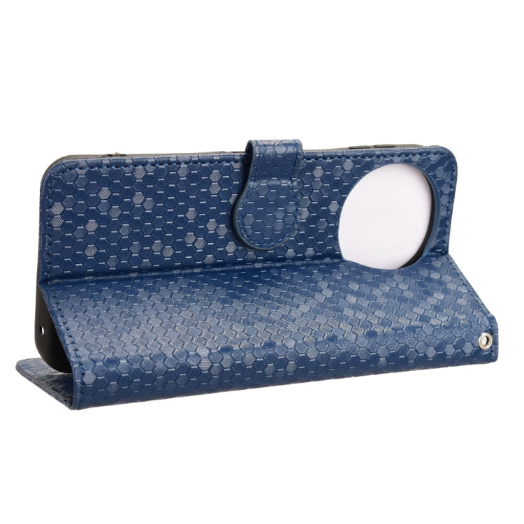 Funda de Cuero con Textura de Puntos Panal para Sharp Aquos Sense9 (Azul)