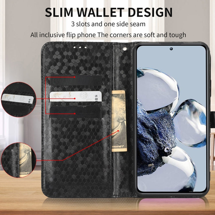 Funda de Cuero para Sharp Aquos Sense9 con Textura de Puntos en Panal (Plateada)