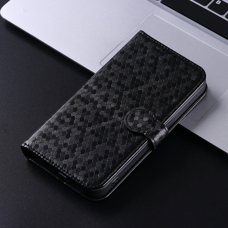 Funda de Cuero Textura Panal para Sharp Aquos R9 Pro Sh-54E (Negro)