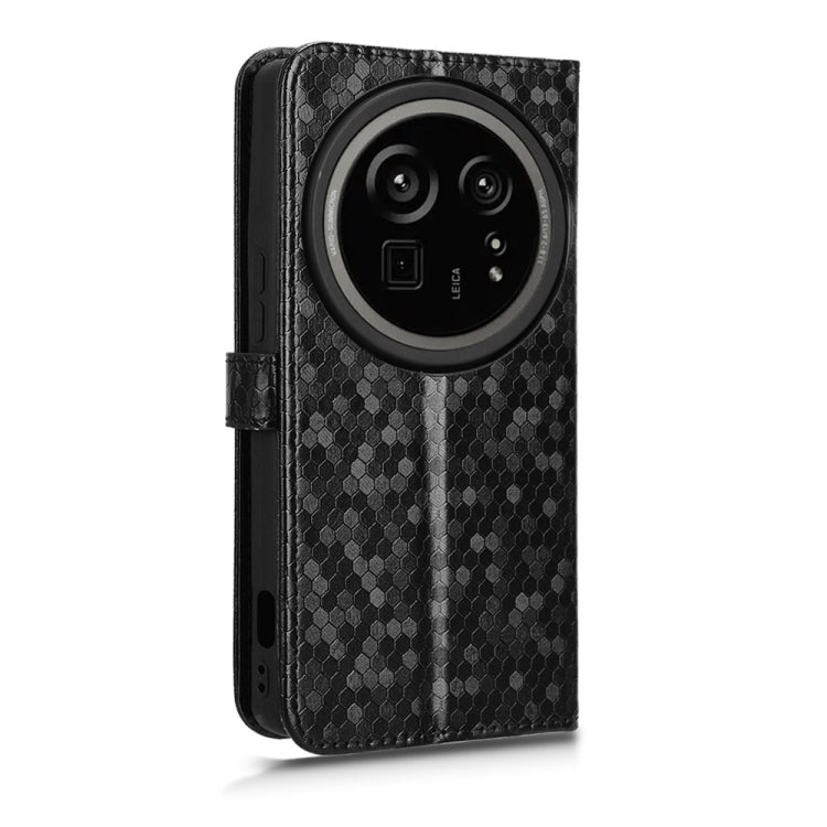 Funda de Cuero Textura Panal para Sharp Aquos R9 Pro Sh-54E (Negro)