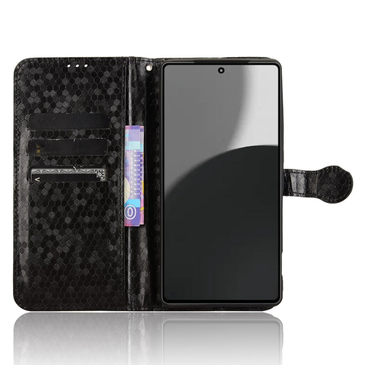 Funda de Cuero Textura Panal para Sharp Aquos R9 Pro Sh-54E (Negro)