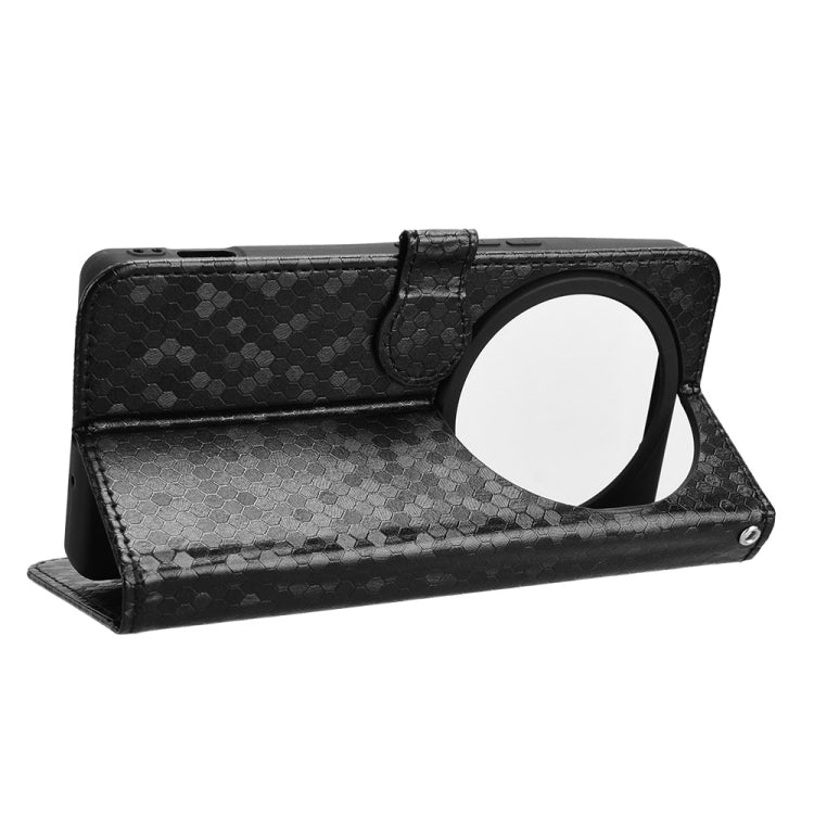 Funda de Cuero Textura Panal para Sharp Aquos R9 Pro Sh-54E (Negro)