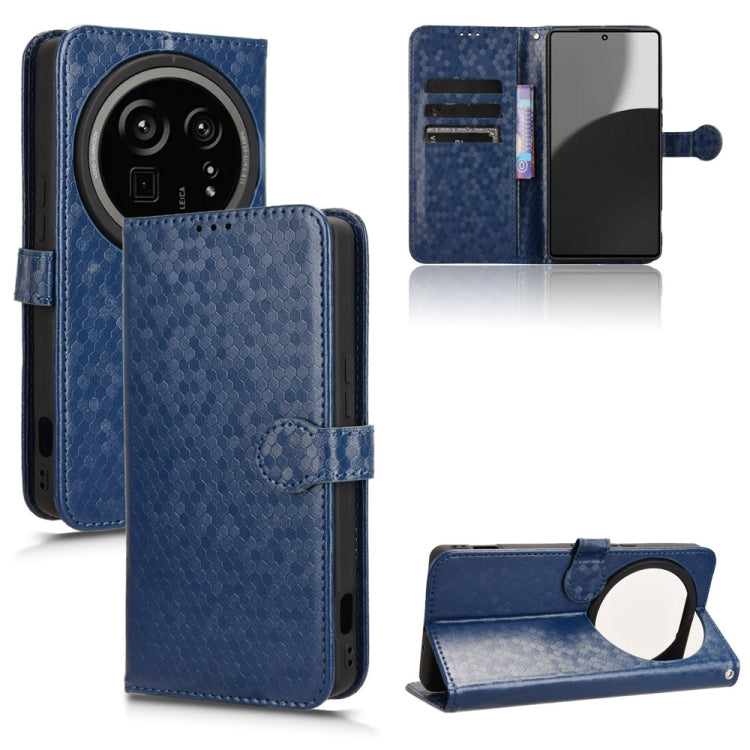 Funda de Cuero Textura de Puntos Panal para Sharp Aquos R9 Pro Sh-54E (Azul)