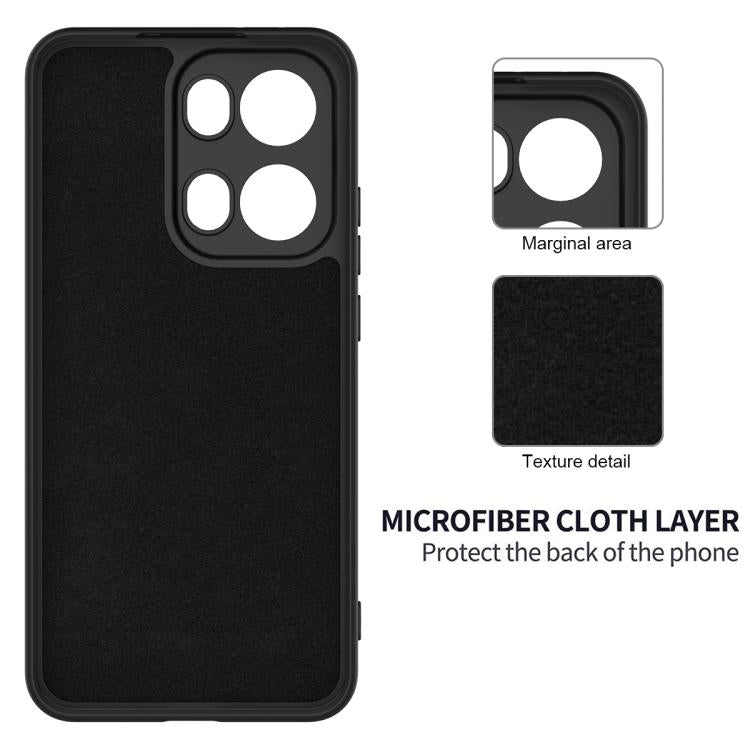 Funda de Silicona Líquida a Prueba de Golpes para Oppo Reno13 Pro 5G (Color Puro Global, Negro)