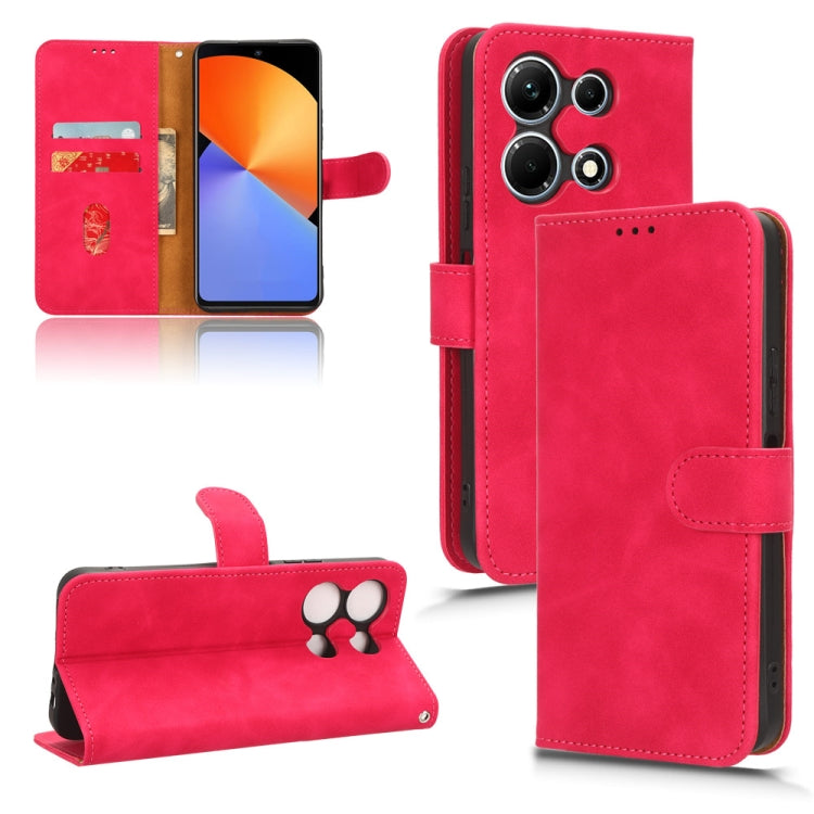 Funda para Infinix Note 30I Skin Feel Flip Magnética de Cuero (Rose Red)