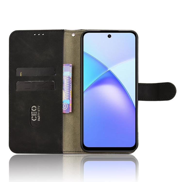 Funda de cuero con tapa magnética para Infinix Smart 10 Plus 4G (negro)
