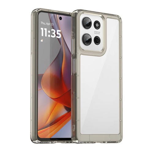 Funda Híbrida Acrílico TPU para Motorola Moto G75 5G Serie Colorida (Gris Transparente)