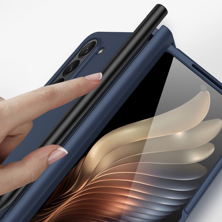 Para Samsung Galaxy Z Fold5 Estuche para teléfono integrado a prueba de golpes con ranura para bolígrafo (púrpura)