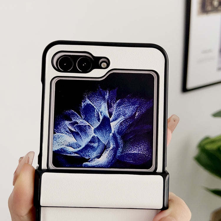 Para Samsung Galaxy Z Flip5 Funda de teléfono a prueba de golpes con bisagra de color puro (rosa)