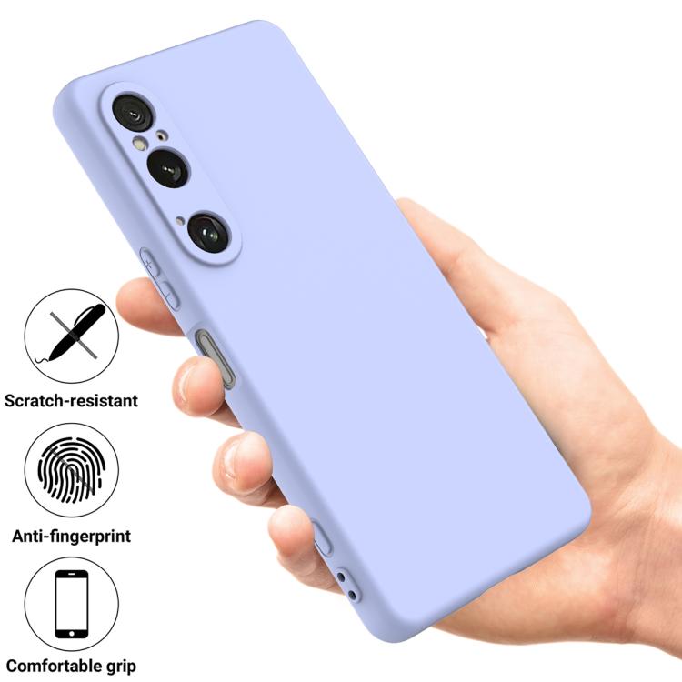 Funda de Silicona Líquida para Sony Xperia 1 Vi a Prueba de Golpes (Morado)