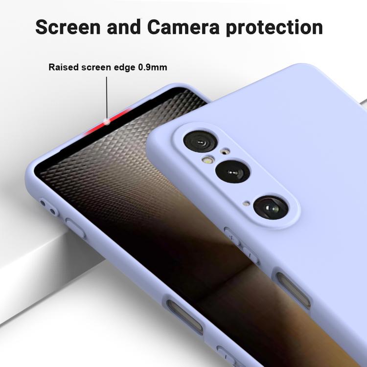 Funda de Silicona Líquida para Sony Xperia 1 Vi a Prueba de Golpes (Morado)