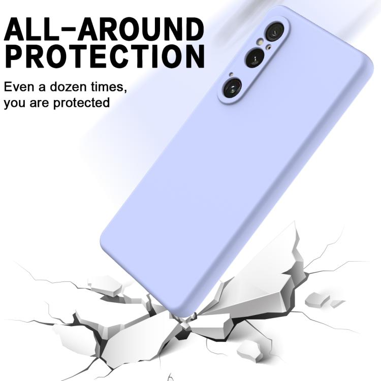 Funda de Silicona Líquida para Sony Xperia 1 Vi a Prueba de Golpes (Morado)