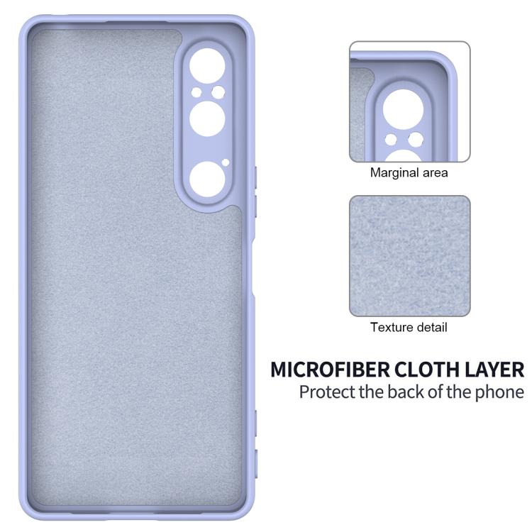Funda de Silicona Líquida para Sony Xperia 1 Vi a Prueba de Golpes (Morado)