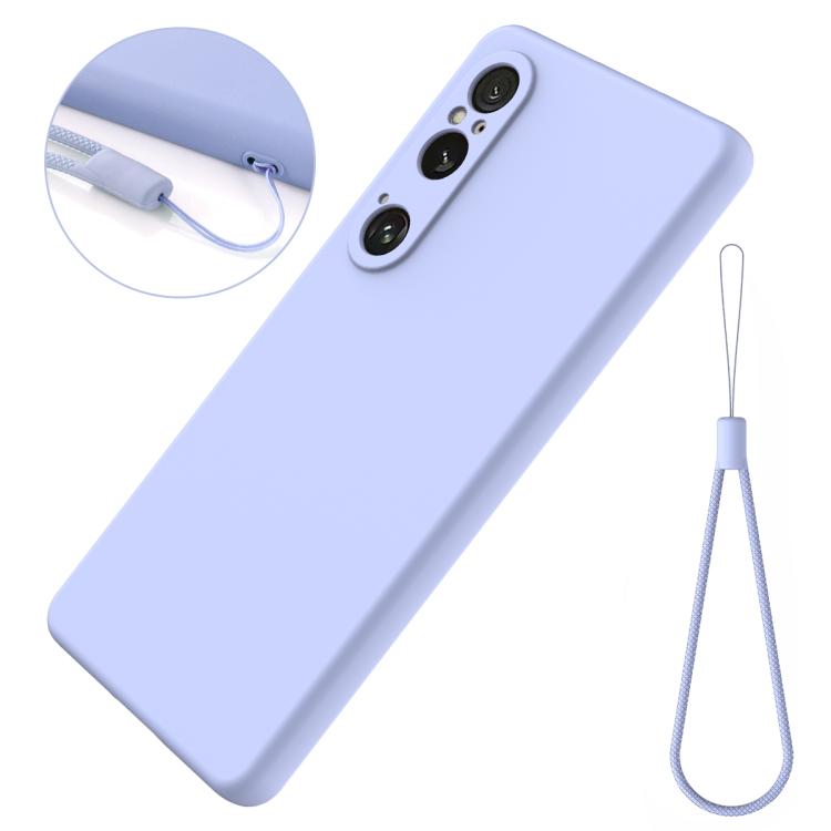 Funda de Silicona Líquida para Sony Xperia 1 Vi a Prueba de Golpes (Morado)