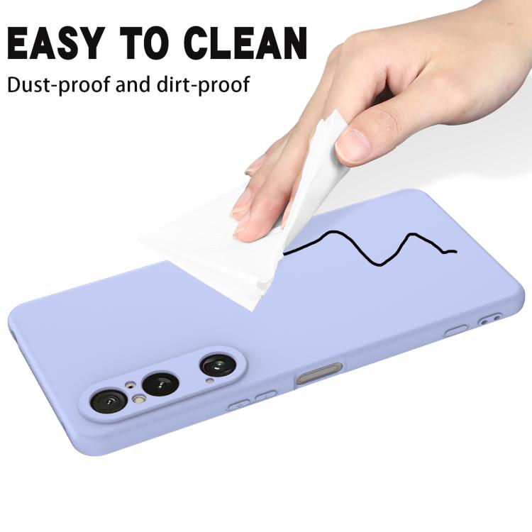 Funda de Silicona Líquida para Sony Xperia 1 Vi a Prueba de Golpes (Morado)