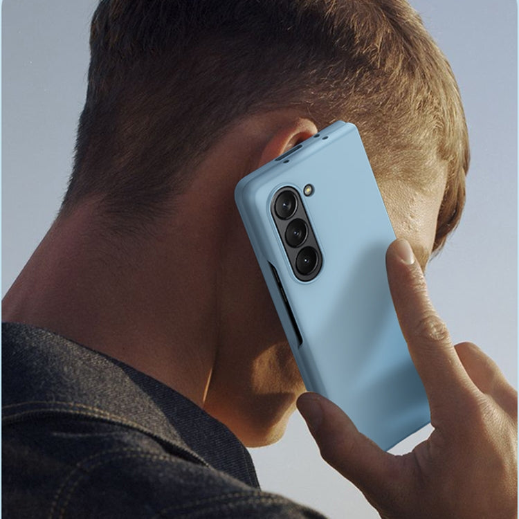 Para Samsung Galaxy Z Fold5 PC integrada Skin Feel Funda para teléfono a prueba de golpes (Azul cielo)