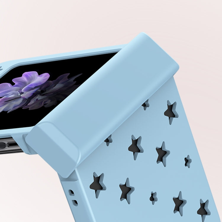 Para Samsung Galaxy Z Flip5 Star Pattern PC Skin Feel Funda para teléfono a prueba de golpes (Blanco)
