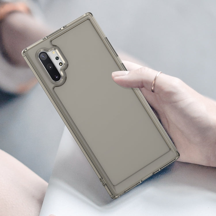 Para Samsung Galaxy Note10+ Candy Series TPU Phone Case (Gris transparente)