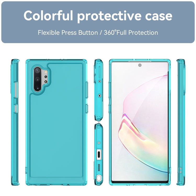 Para Samsung Galaxy Note10+ Candy Series TPU Phone Case (Azul transparente)