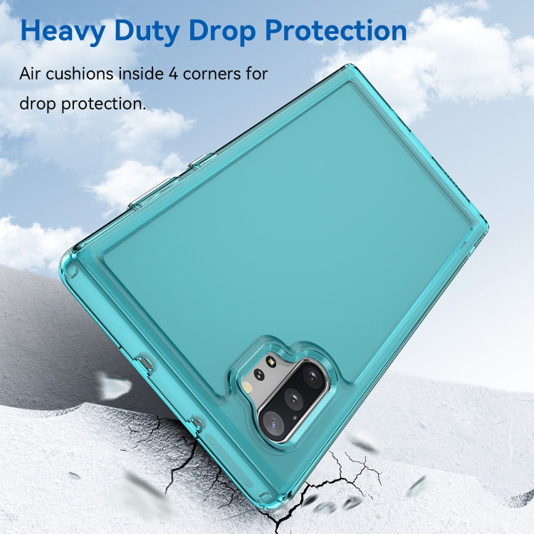 Para Samsung Galaxy Note10+ 5G Candy Series TPU Phone Case (Azul transparente)
