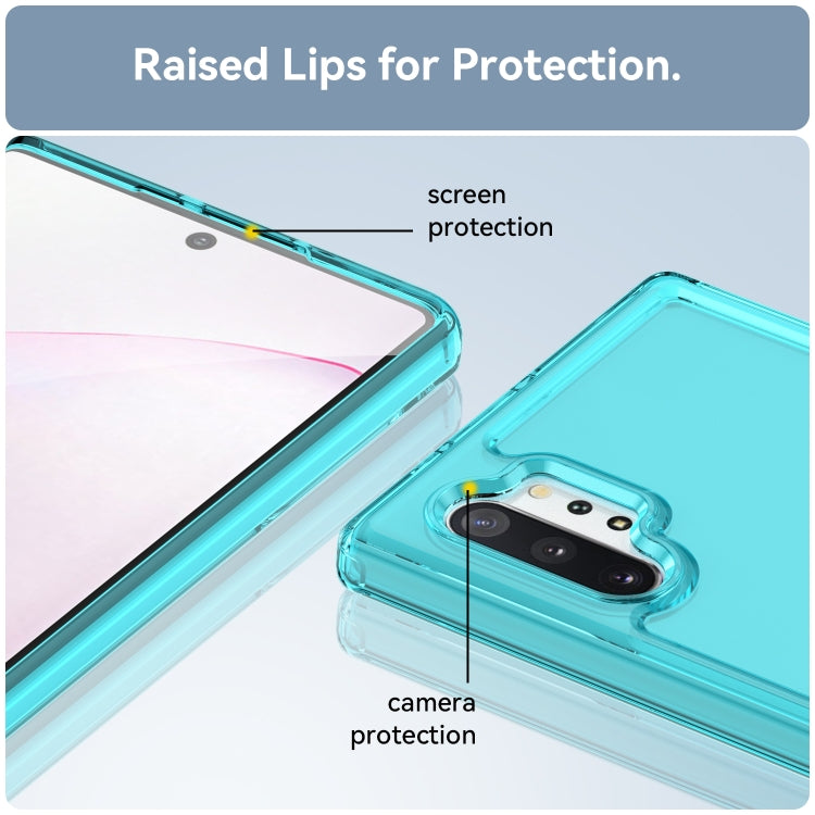 Para Samsung Galaxy Note10+ 5G Candy Series TPU Phone Case (Azul transparente)