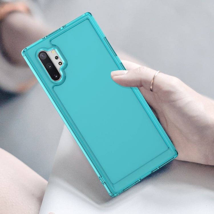 Para Samsung Galaxy Note10+ 5G Candy Series TPU Phone Case (Azul transparente)
