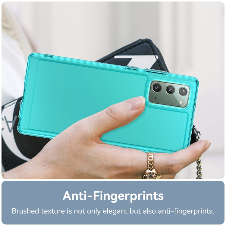 Para Samsung Galaxy Note20 Candy Series TPU Phone Case (Azul transparente)