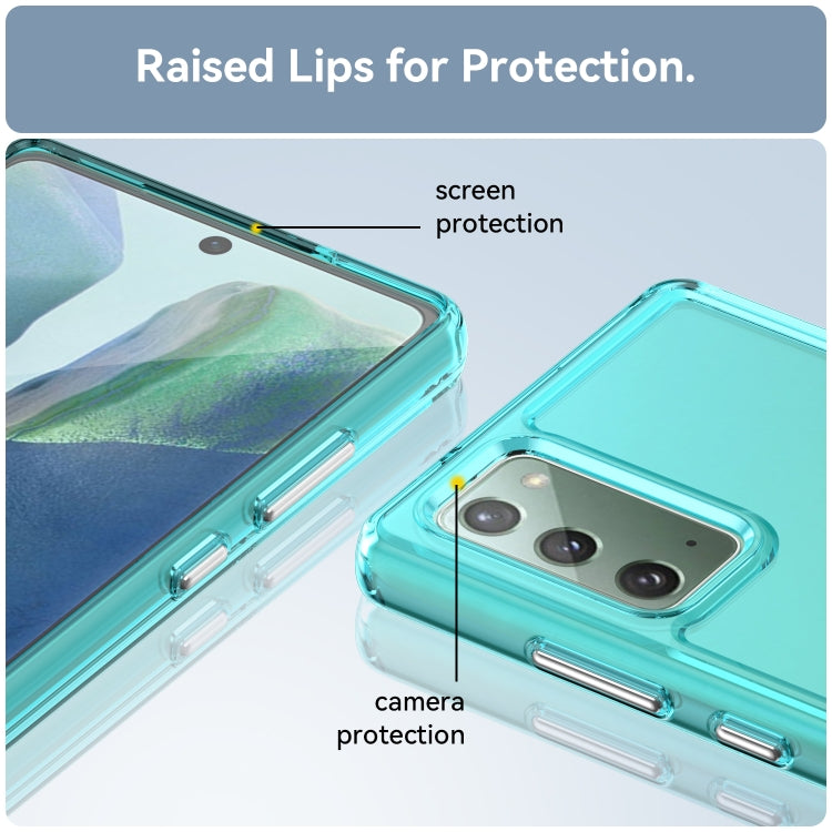 Para Samsung Galaxy Note20 Candy Series TPU Phone Case (Azul transparente)
